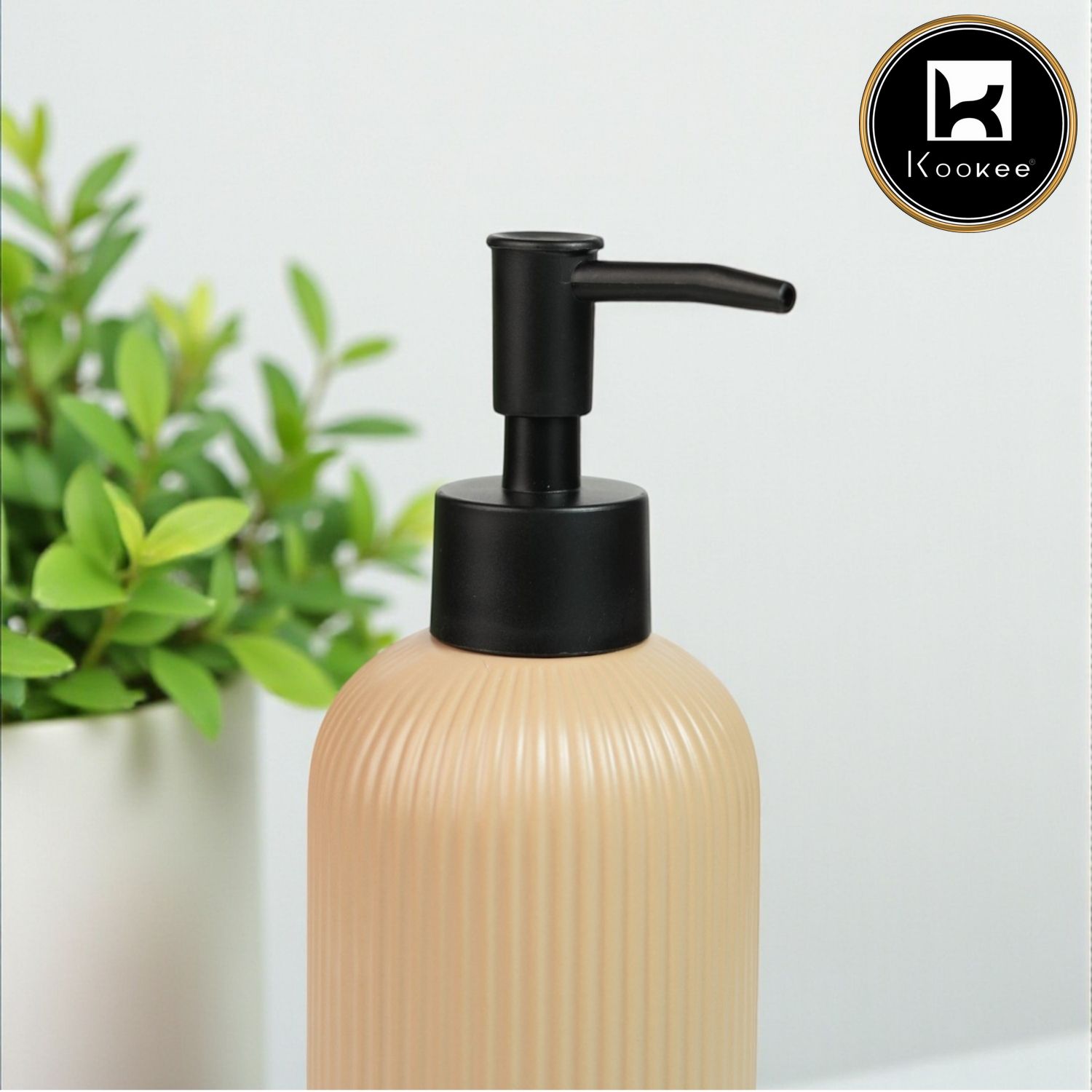 Ceramic Soap Dispenser for handwash for Bathroom, Beige, (Set of 1) (12246)