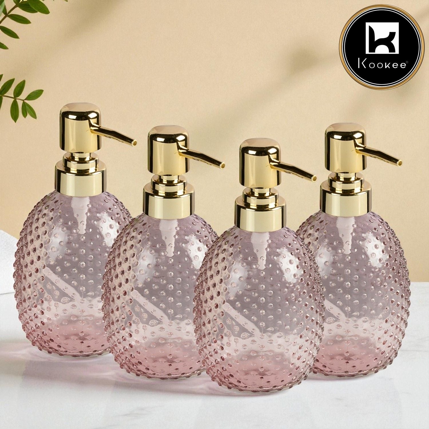 Glass Soap Dispenser for handwash for Bathroom, Transparent (Set of 2) (12123)