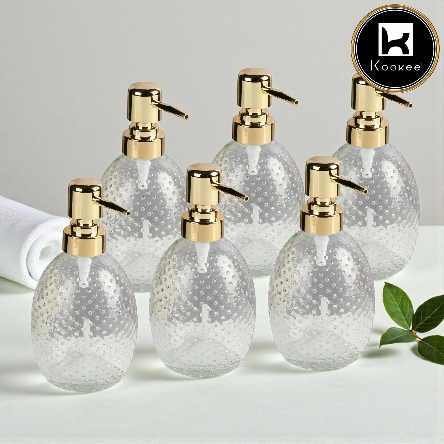 Glass Soap Dispenser for handwash, Pink (Set of 1) (11588)