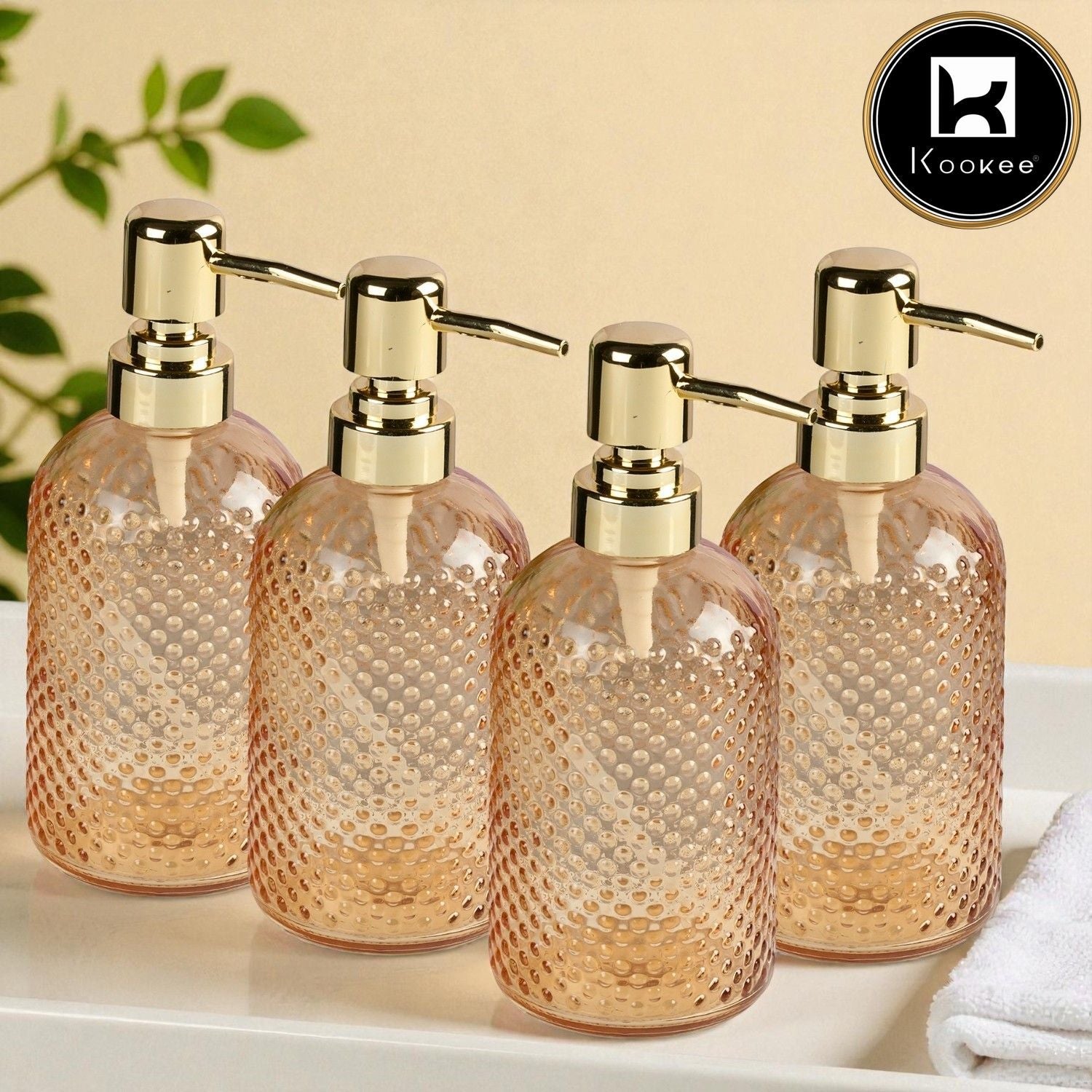 Glass Soap Dispenser for handwash, Blue (Set of 4) (11915)