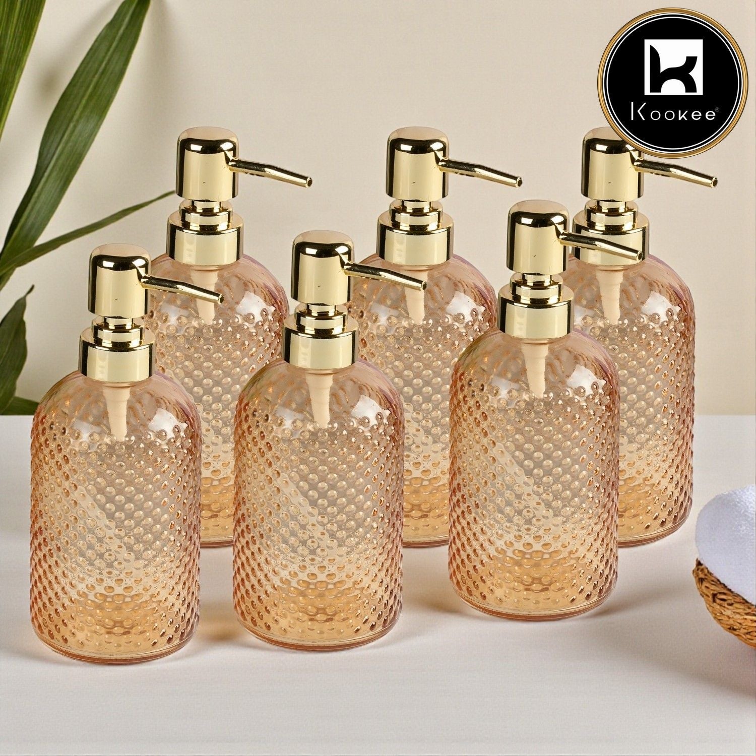 Glass Soap Dispenser for handwash, Blue (Set of 6) (11915)