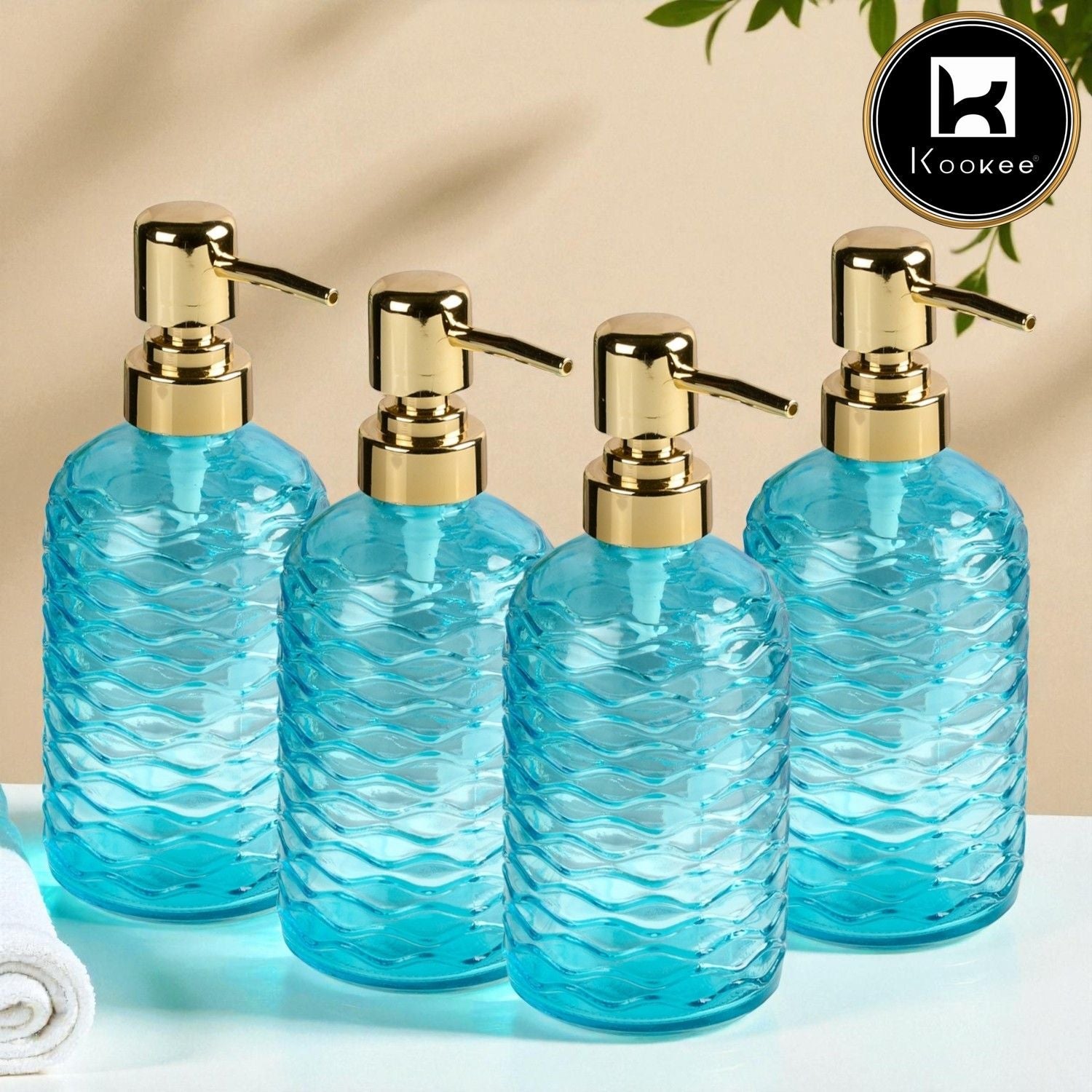 Glass Soap Dispenser for handwash for Bathroom, Transparent (Set of 6) (11908)