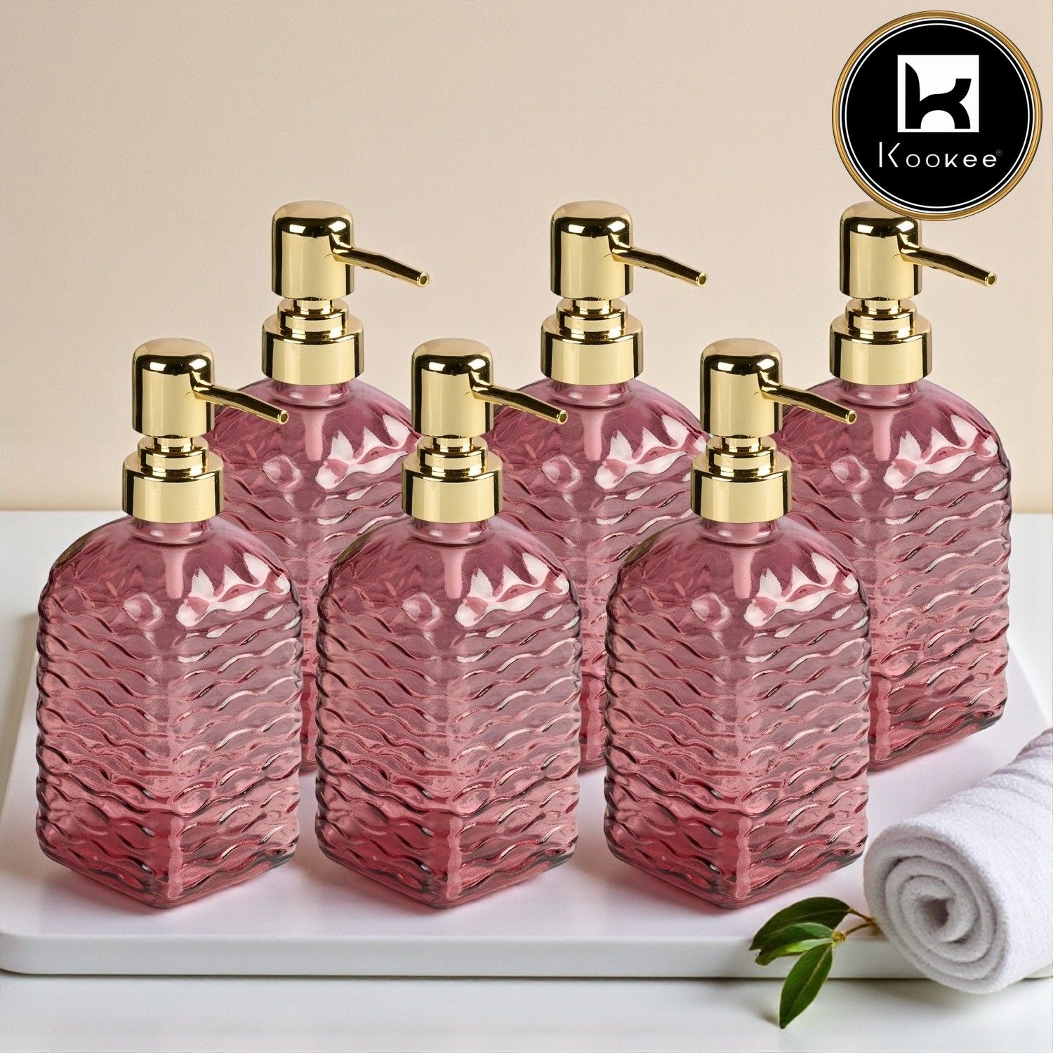Glass Soap Dispenser for handwash, Grey (Set of 6) (11596)