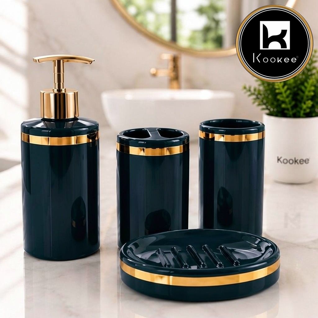 Kookee Ceramic Bathroom Sets, Blue, ART12384