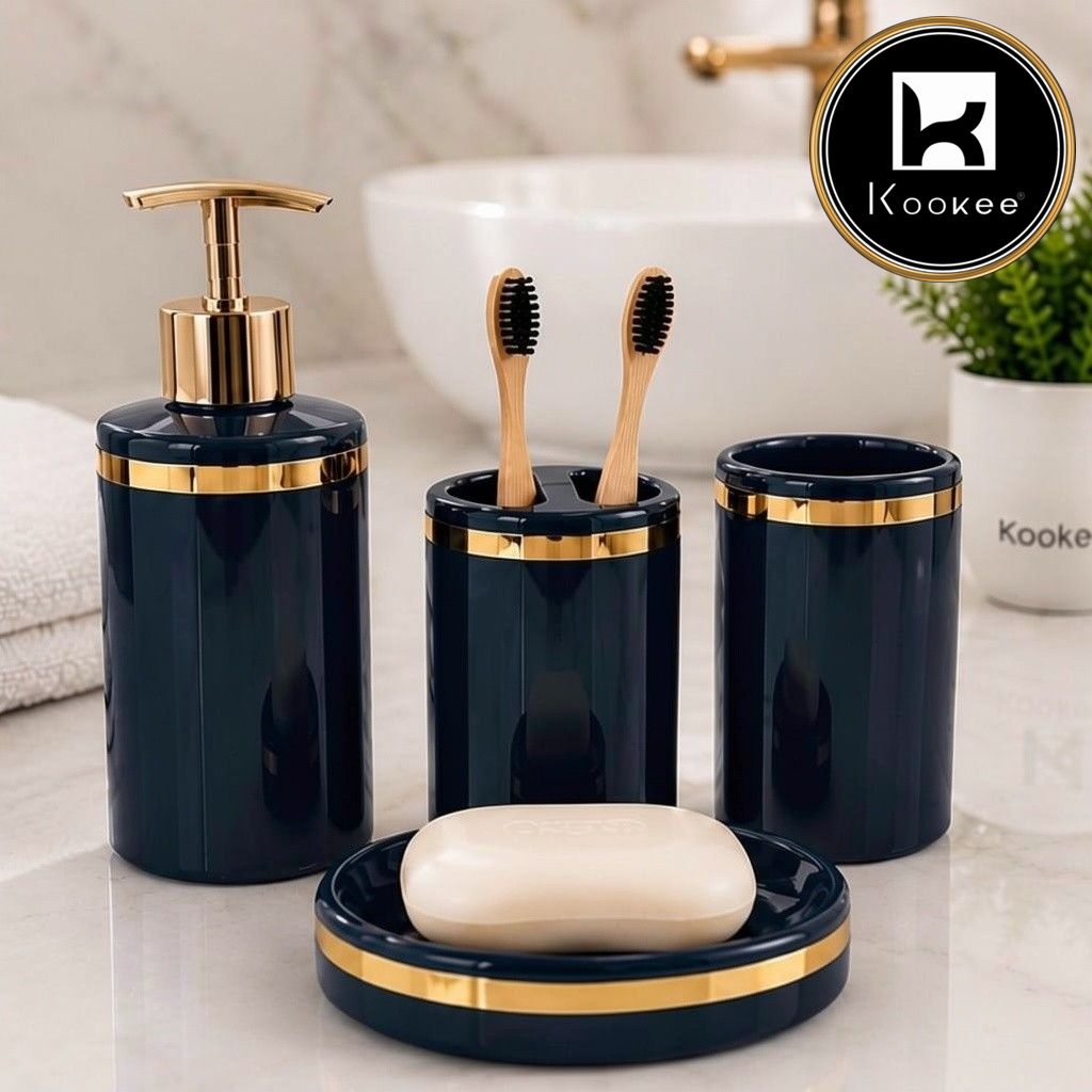 Kookee Ceramic Bathroom Sets, Blue, ART12384