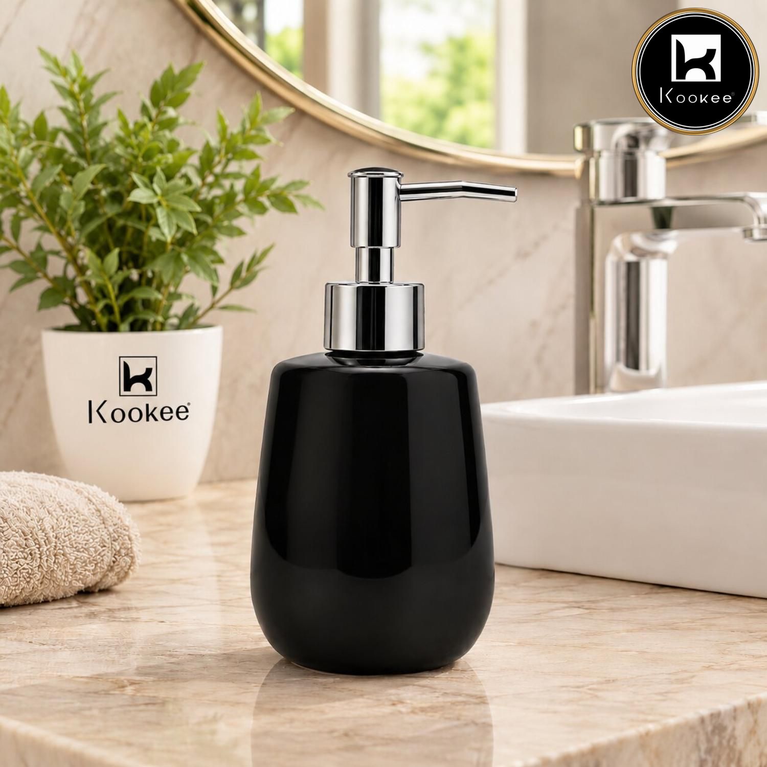 Kookee Ceramic Soap Dispensers, Black, ART12395