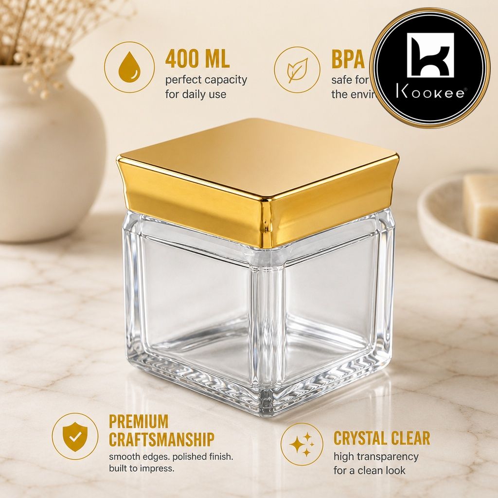 Kookee Canister Jars (Acrylic), Gold, ART12404