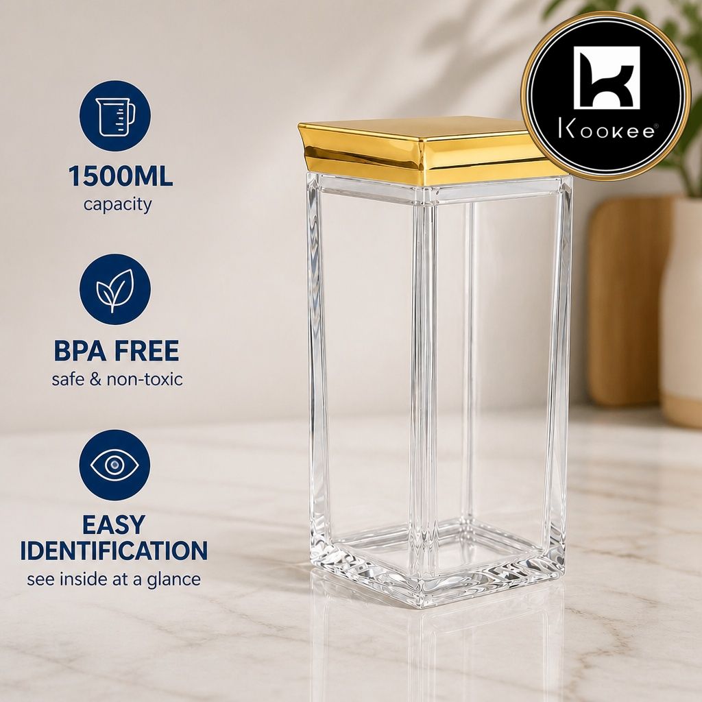 Kookee Canister Jars (Acrylic), Gold, ART12407