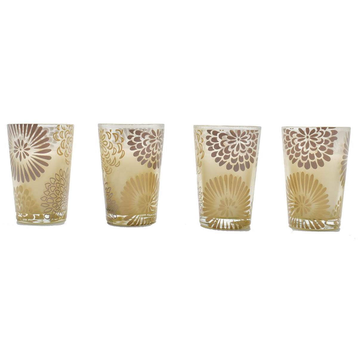 Wax Candle in Glass Jar Set of 4 f (904095)
