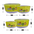 Plastic Airtight Food Storage Container with Lid, Set of 4, Round, Green