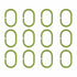 Shower Curtain Rings, 12 C shape Hooks - (JS160908) Green