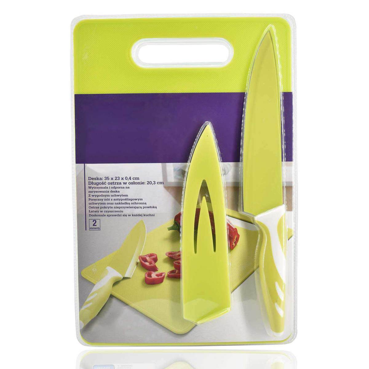 Kitchen Chopping Board with Knife Set of 2, Sharp and Durable Cutting Vegetable (866)