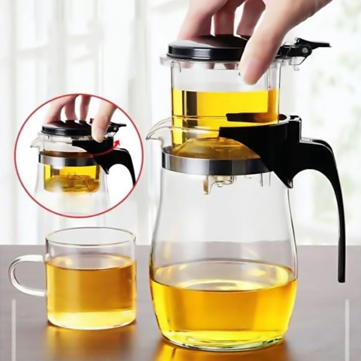 Glass Kettle with Removable Strainer/Infuser - 750ml (1267)