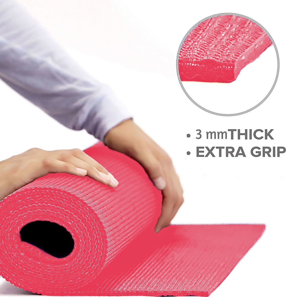 PVC Fitness Yoga Mat 3mm Thick for Workout (6 Feet x 2 Feet) (ART01727)