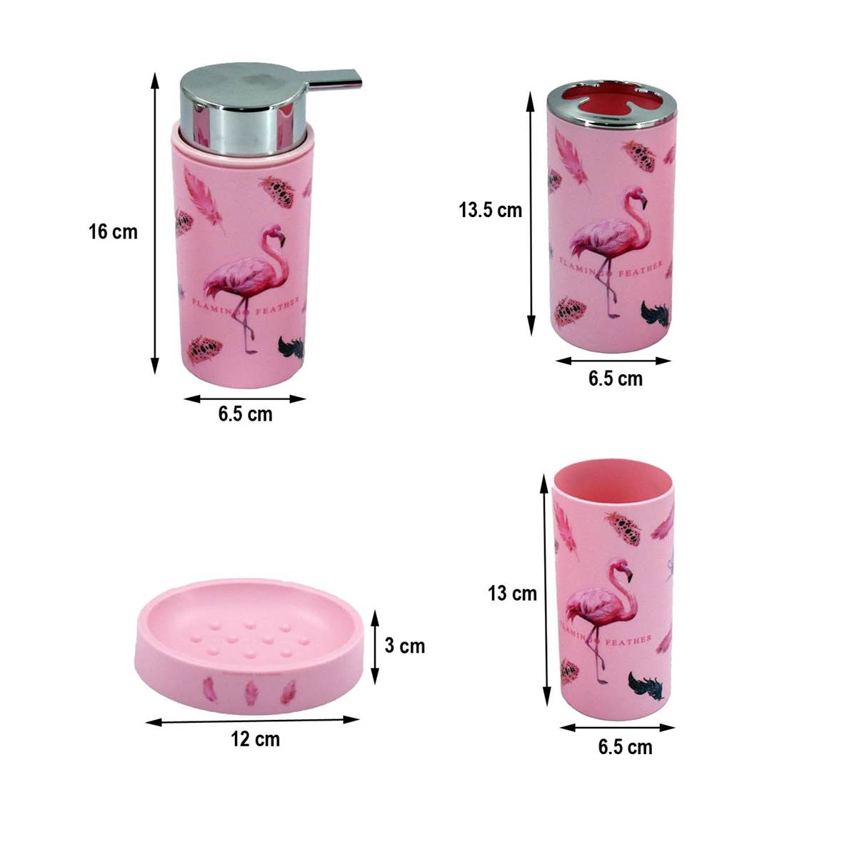 Acrylic Bathroom Accessories Set of 4 Bath Set with Soap Dispenser (5803)
