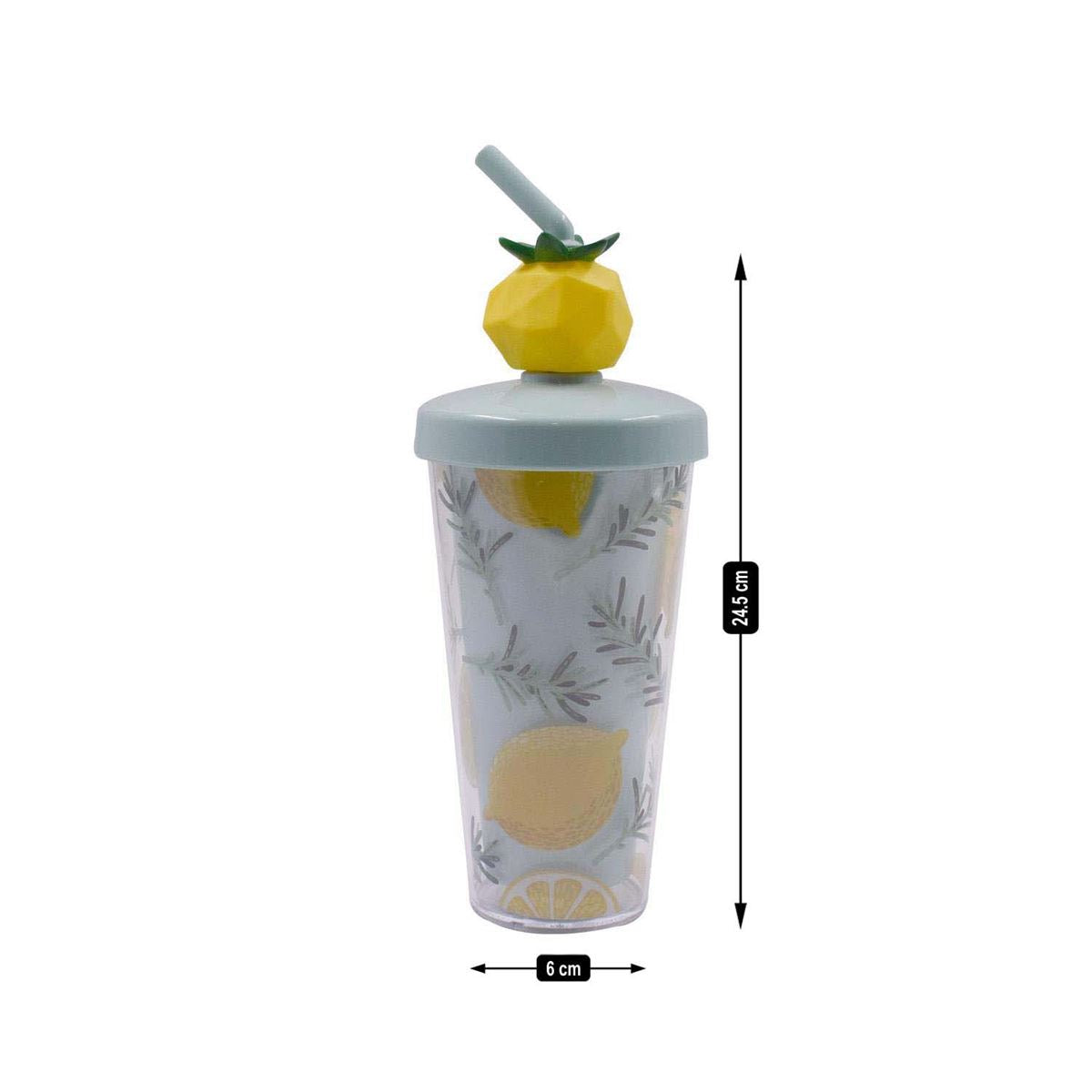 Acrylic Sipper, Cup, Tumbler Frosted with Straw and Lid - 500ml (5863)