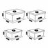 Plastic Airtight Food Storage Container with Lid, Set of 4, Rectangle (141-3C)