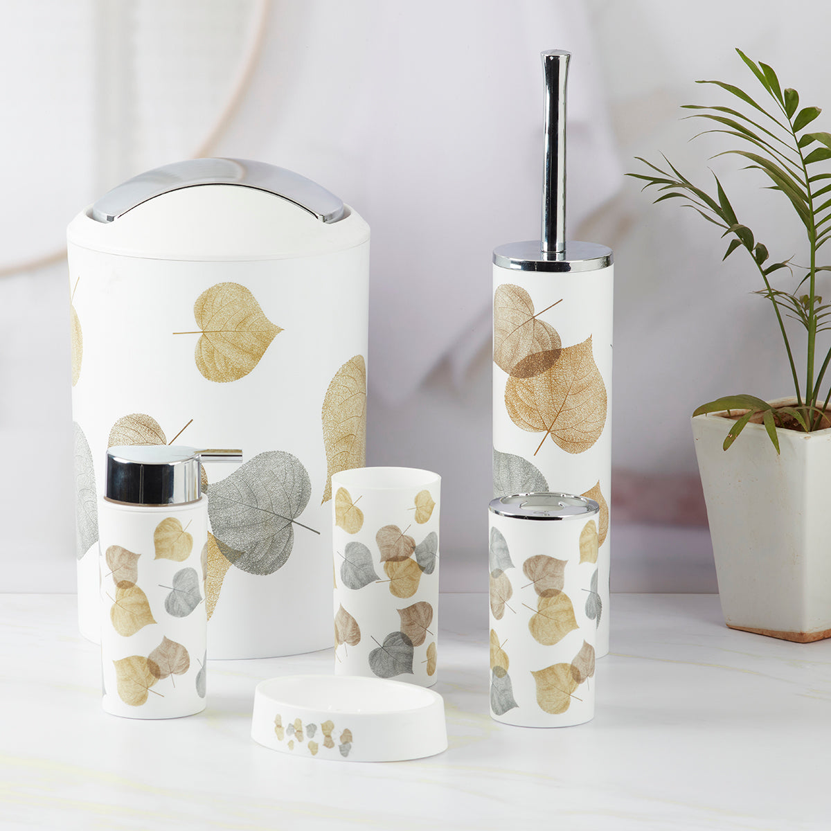 Acrylic Bathroom Accessories Set of 6 Bath Set with Soap Dispenser (6227)