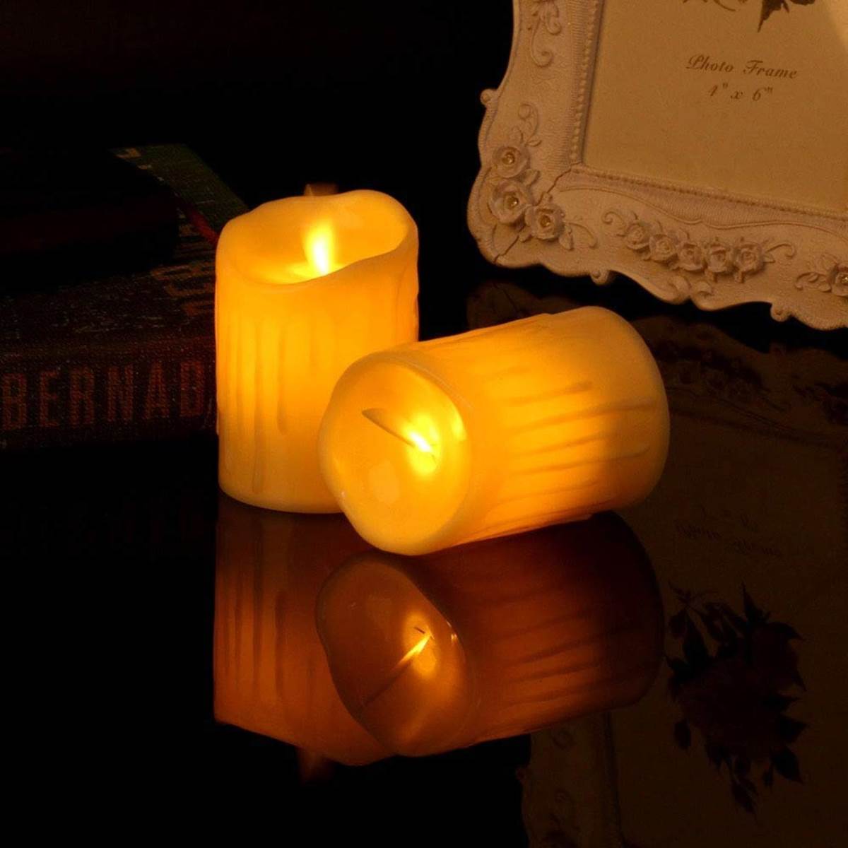 LED Light Flamless Plastic Tea Light Candles Set of 1 (ART06301)