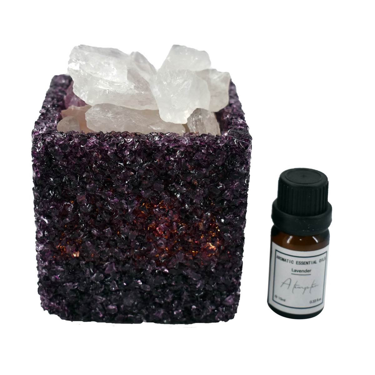 Natural Crystal Aromatherapy with Essential Oil, Electric Diffuser (087-2-B)