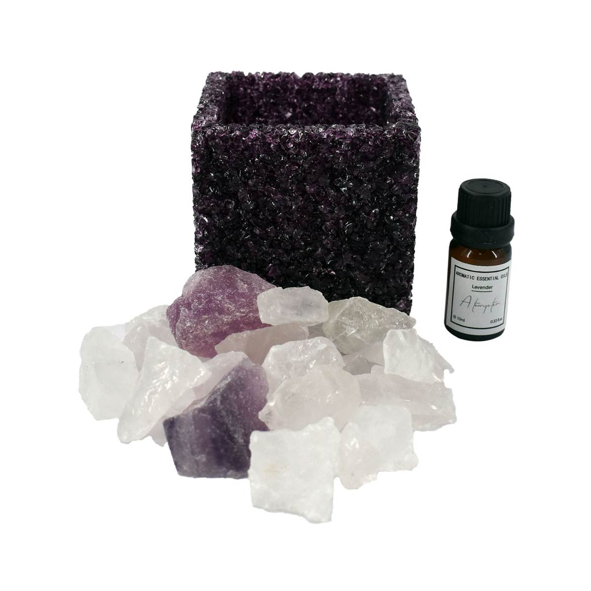Natural Crystal Aromatherapy with Essential Oil, Electric Diffuser (087-2-B)