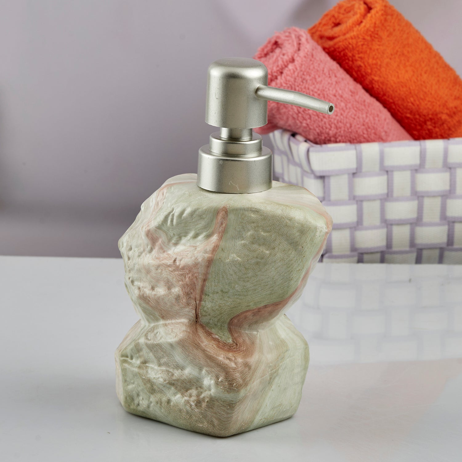 Ceramic Soap Dispenser Pump for Bathroom for Bath Gel, Lotion, Shampoo (7621)