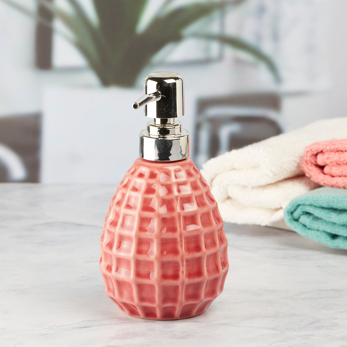 Ceramic Soap Dispenser Pump for Bathroom for Bath Gel, Lotion, Shampoo (7626)