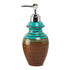 Ceramic Soap Dispenser handwash Pump for Bathroom, Set of 1, Brown/Blue (7638)