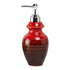 Ceramic Soap Dispenser handwash Pump for Bathroom, Set of 1, Red/brown (7640)
