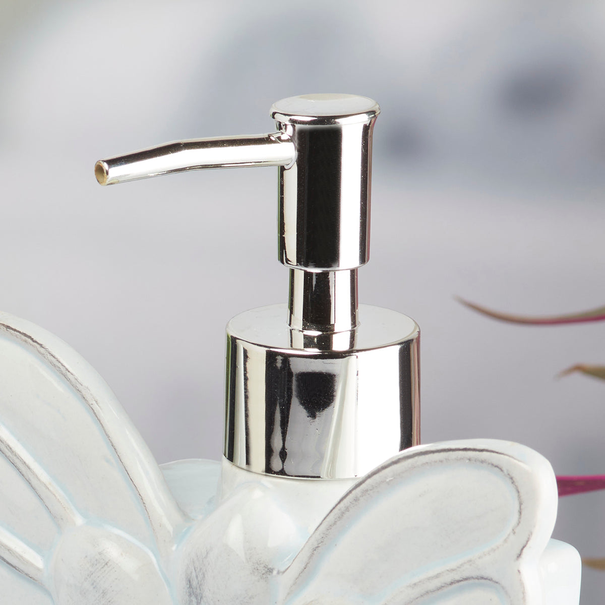 Ceramic Soap Dispenser handwash Pump for Bathroom, Set of 1, Blue (7682)