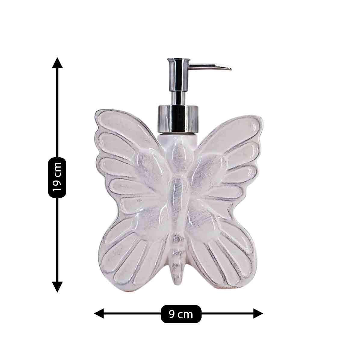Ceramic Soap Dispenser handwash Pump for Bathroom, Set of 1, White (7689)