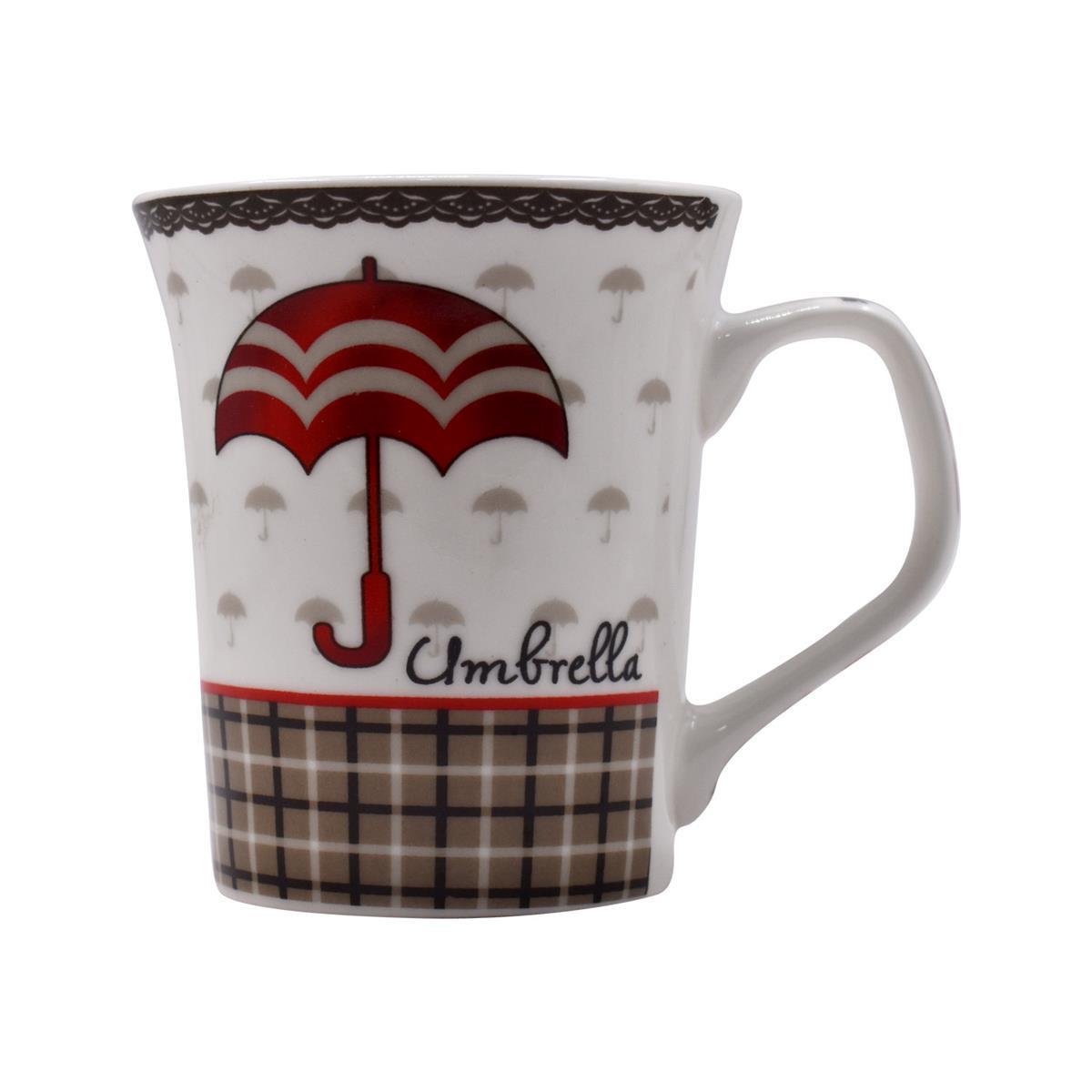 Printed Ceramic Tall Coffee or Tea Mug with handle - 325ml (3463-A)