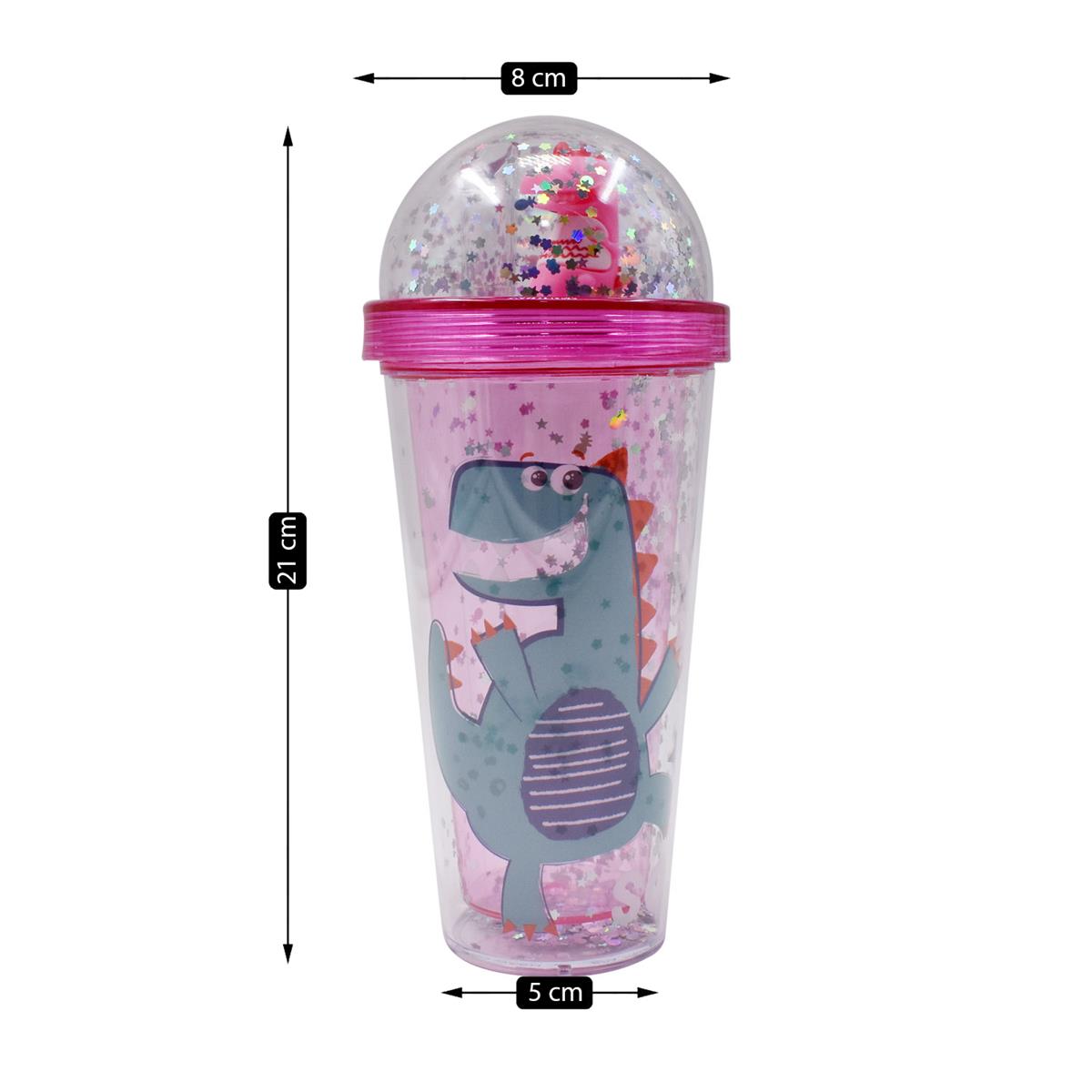 Acrylic Sipper, Cup, Tumbler Frosted with Straw and Lid - 270ml (AP-045-B)