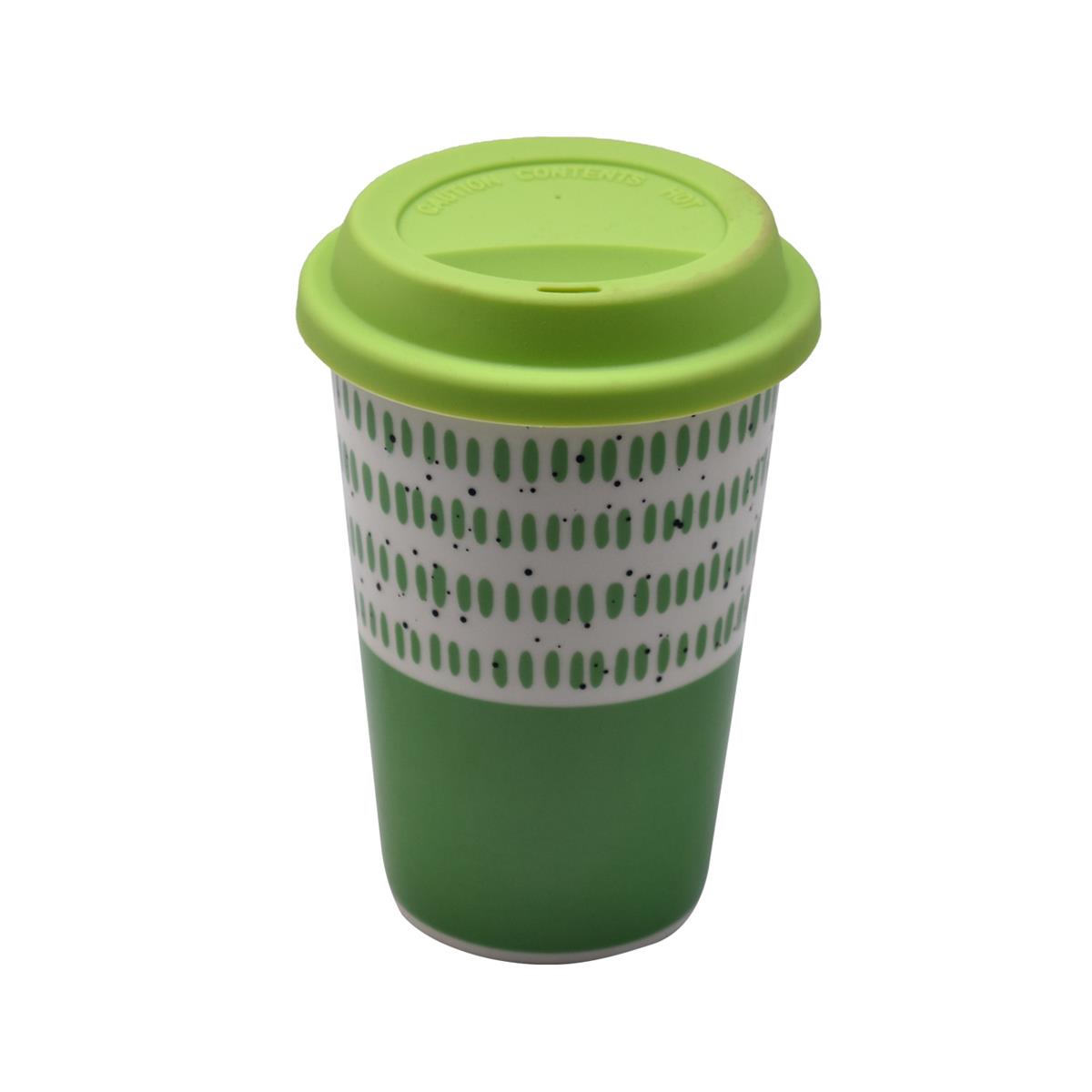 Ceramic Coffee or Tea Tall Tumbler with Silicone Lid - 275ml (BPM4724-A)