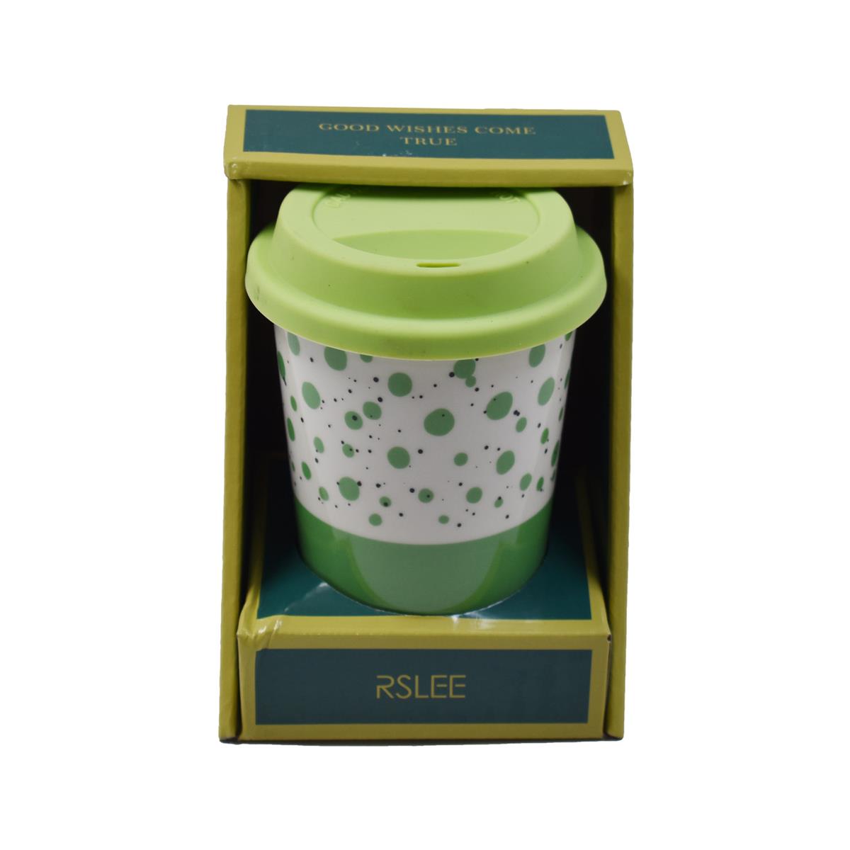 Ceramic Coffee or Tea Tall Tumbler with Silicone Lid - 275ml (BPM4724-C)