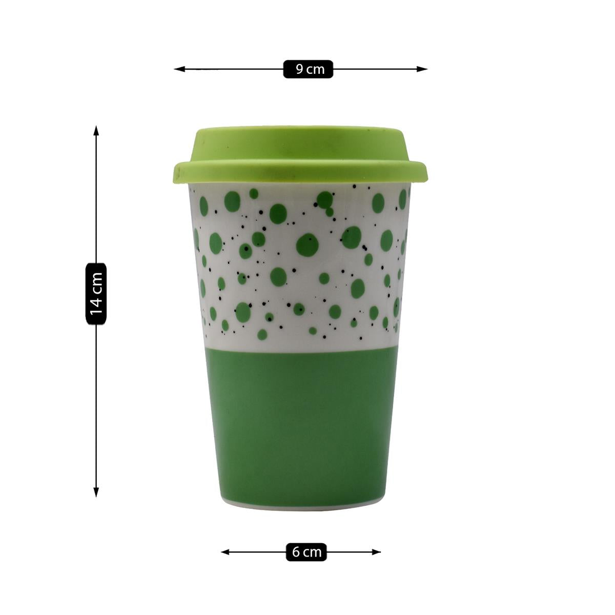 Ceramic Coffee or Tea Tall Tumbler with Silicone Lid - 275ml (BPM4724-C)