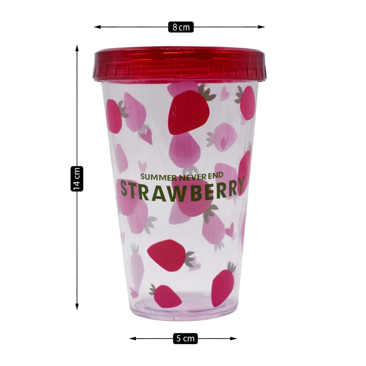 Acrylic Sipper, Cup, Tumbler Frosted with Straw and Lid - 300ml (PH-006-C)