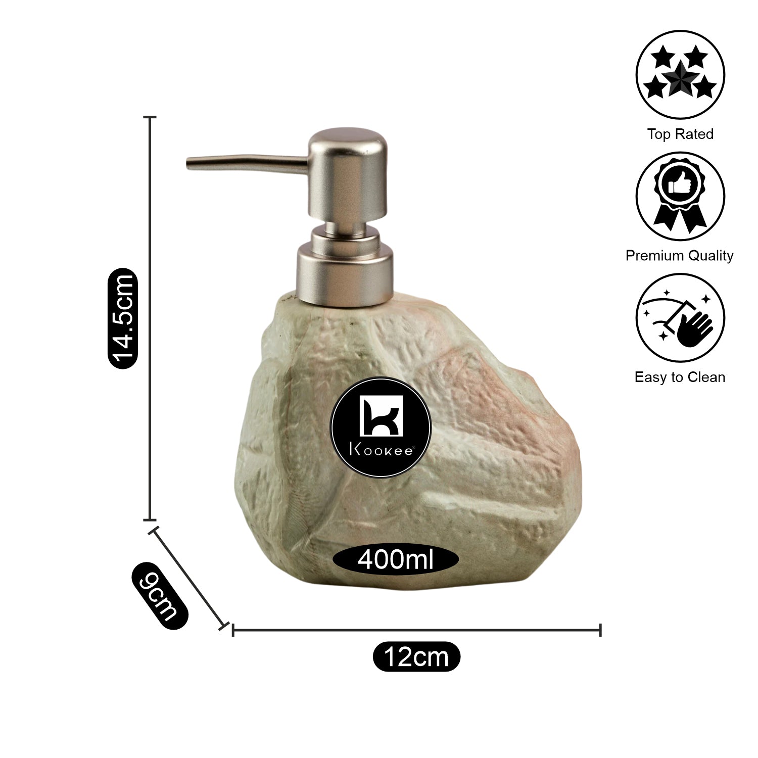 Ceramic Soap Dispenser Pump for Bathroom for Bath Gel, Lotion, Shampoo (7948)