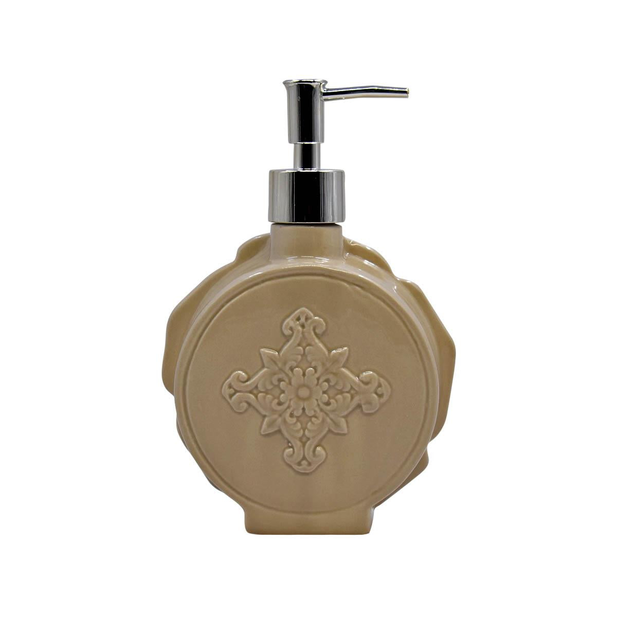 Ceramic Soap Dispenser handwash Pump for Bathroom, Set of 1, Brown (7958)