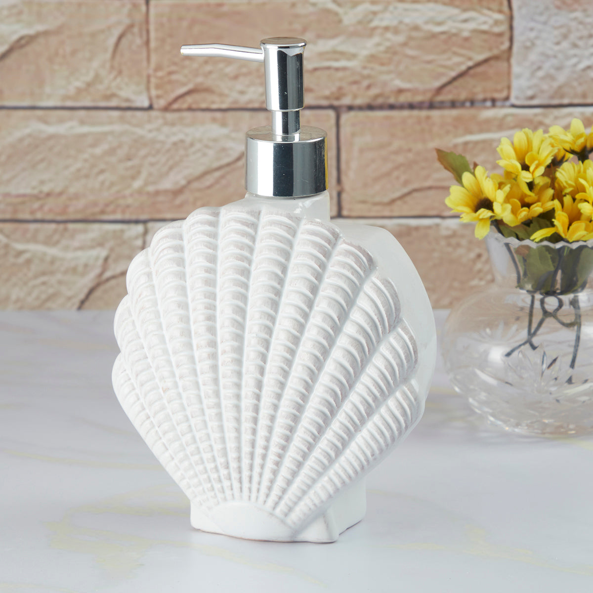 Ceramic Soap Dispenser Pump for Bathroom for Bath Gel, Lotion, Shampoo (7963)