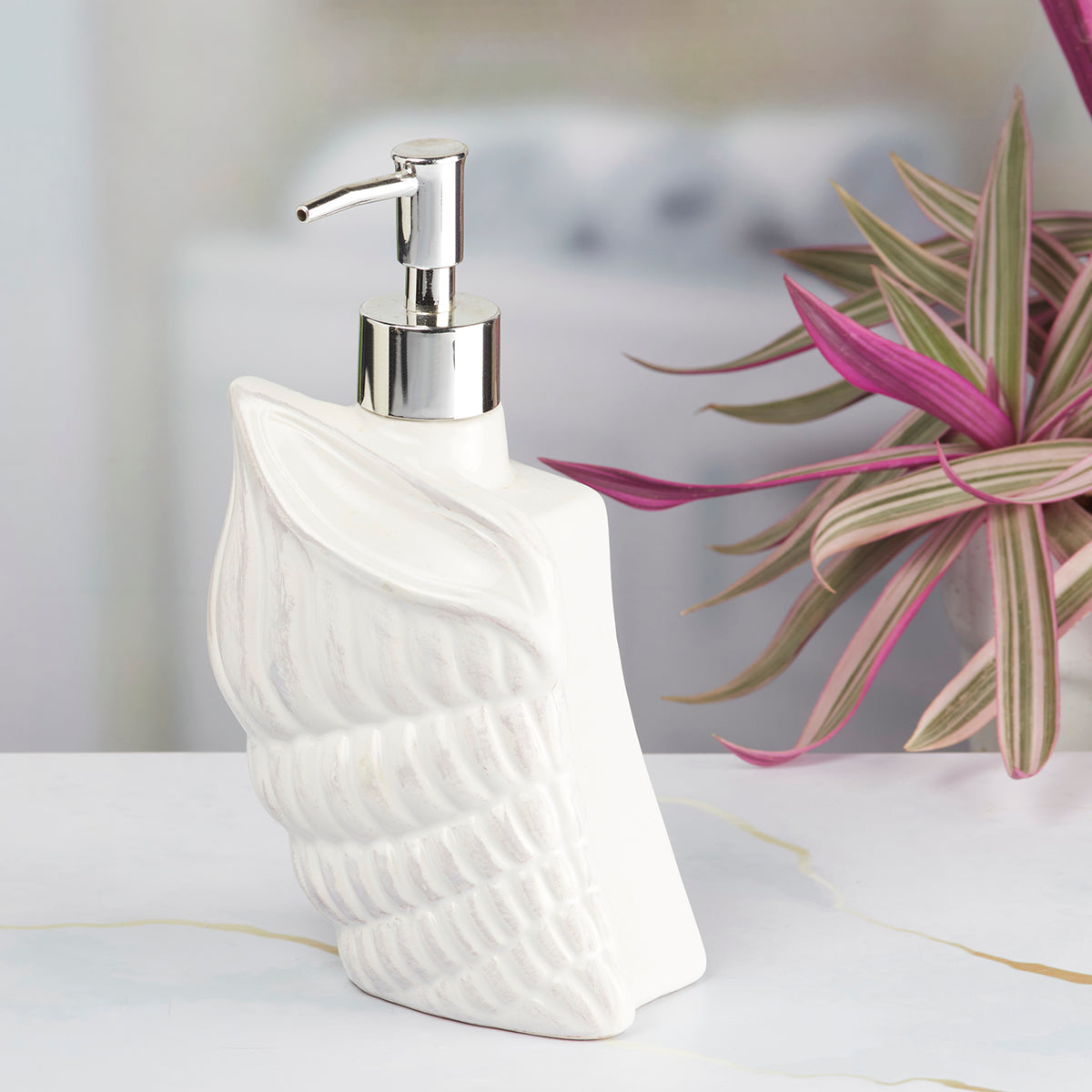 Ceramic Soap Dispenser Pump for Bathroom for Bath Gel, Lotion, Shampoo (7965)