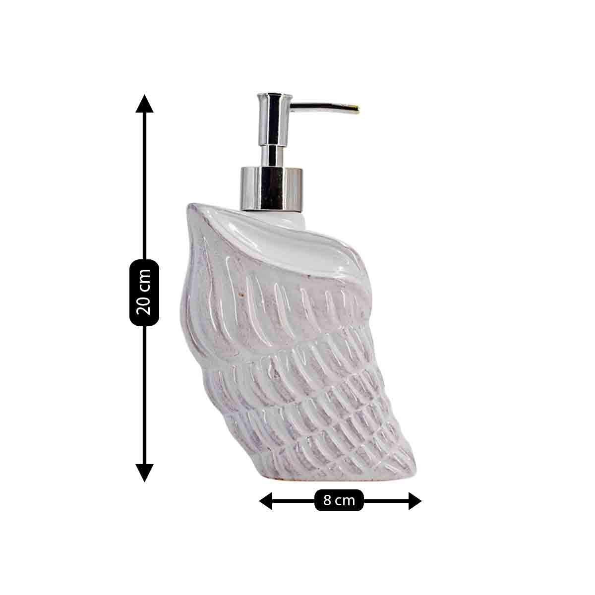 Ceramic Soap Dispenser handwash Pump for Bathroom, Set of 1, White (7965)