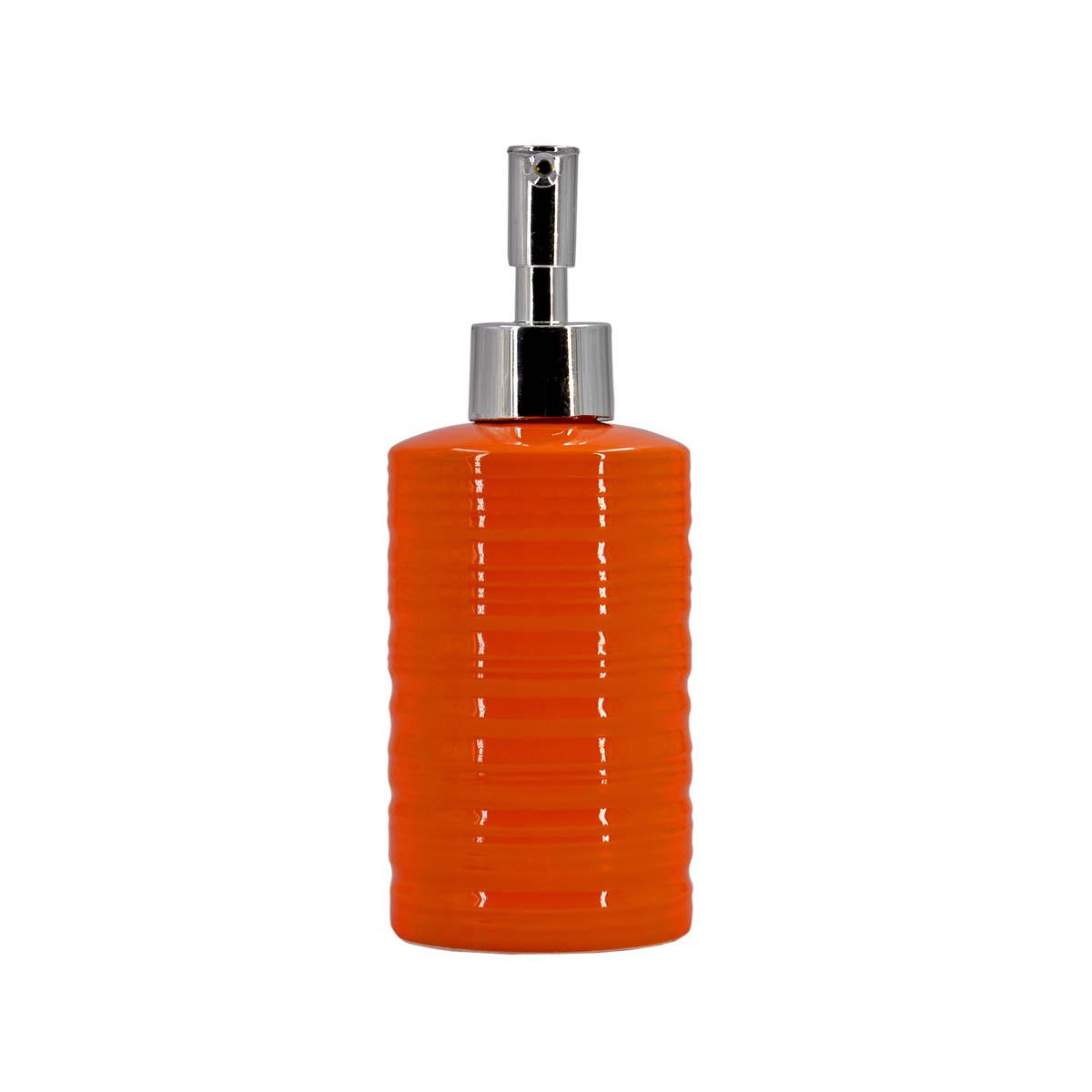 Ceramic Soap Dispenser handwash Pump for Bathroom, Set of 1, Orange (7975)