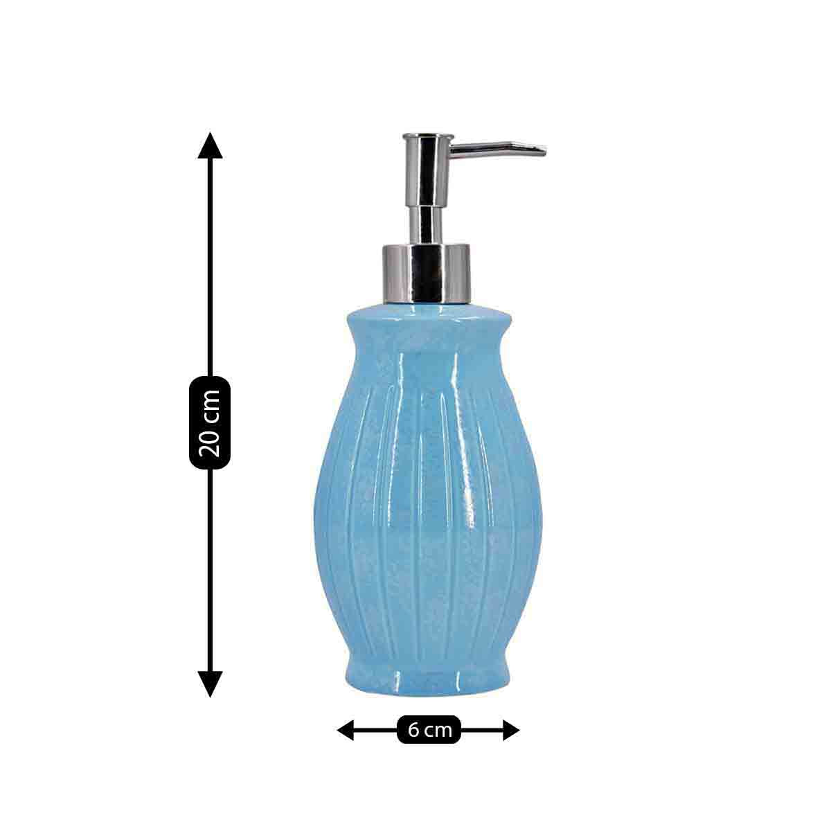 Ceramic Soap Dispenser handwash Pump for Bathroom, Set of 1, Blue (8005)