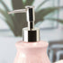 Ceramic Soap Dispenser handwash Pump for Bathroom, Set of 1, Pink (8007)