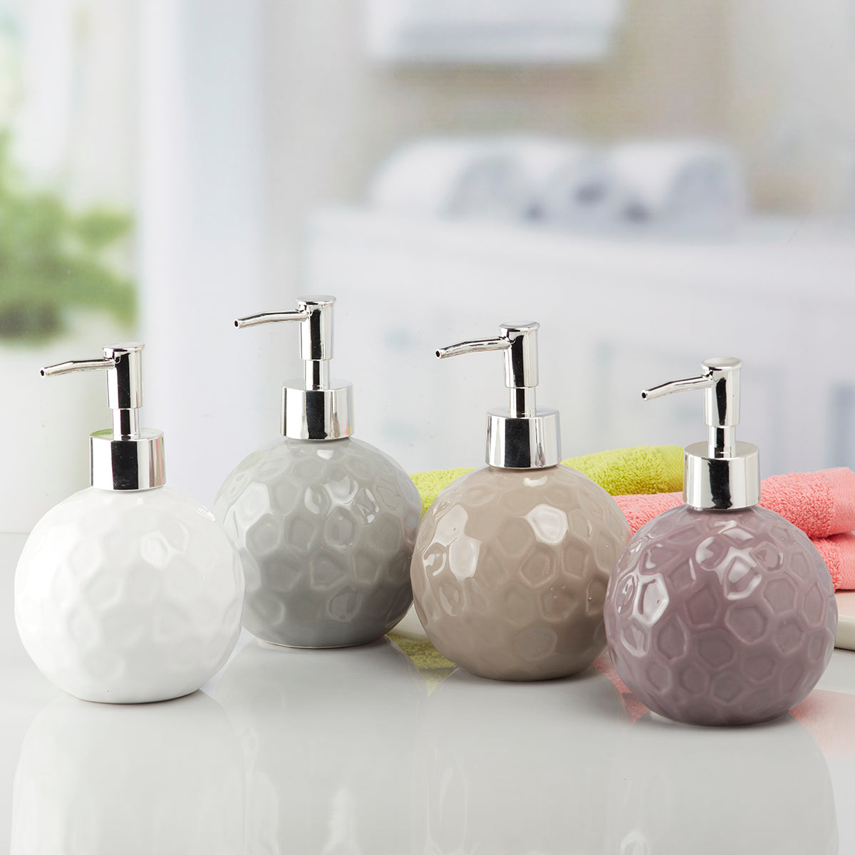 Ceramic Soap Dispenser handwash Pump for Bathroom, Set of 1, Wine (8010)