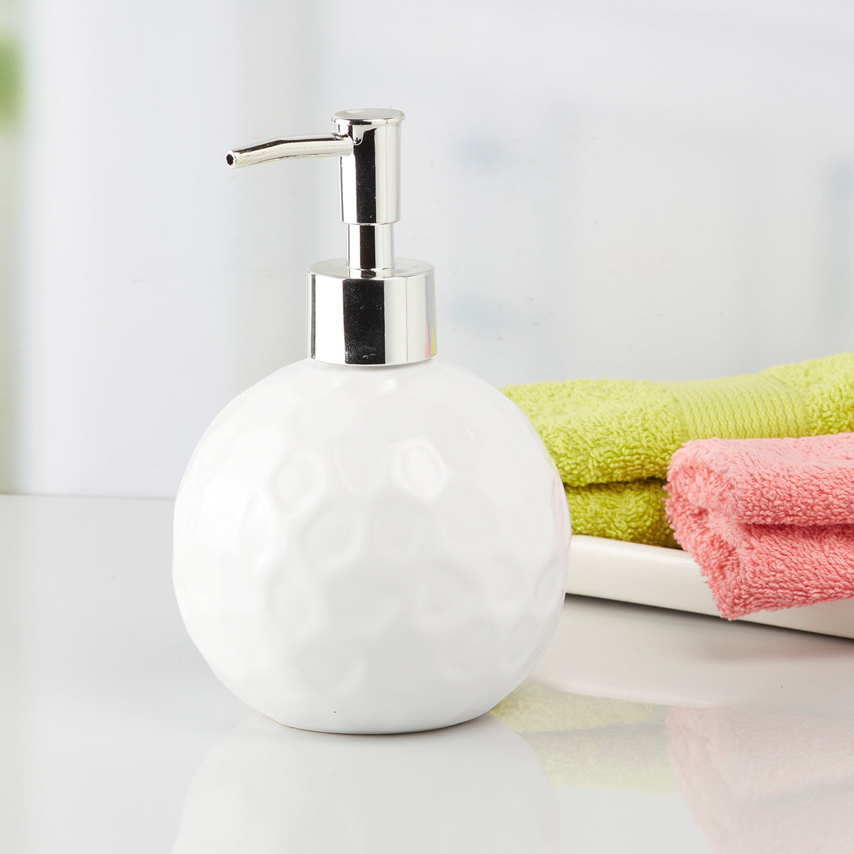 Ceramic Soap Dispenser Pump for Bathroom for Bath Gel, Lotion, Shampoo (8011)