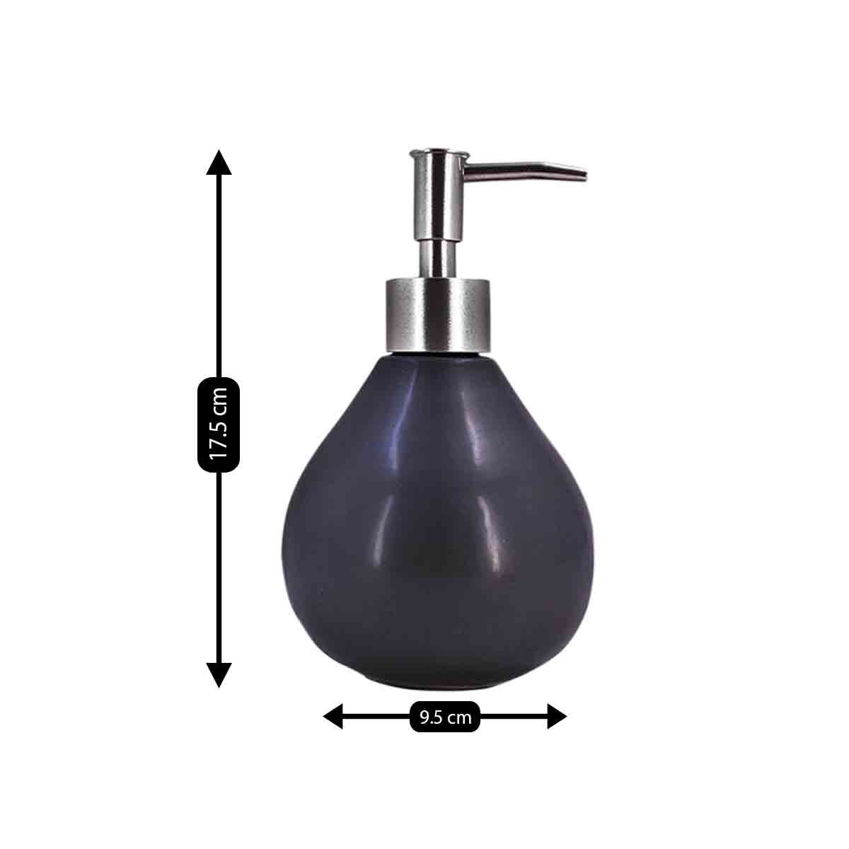 Ceramic Soap Dispenser handwash Pump for Bathroom, Set of 1, Black (8013)