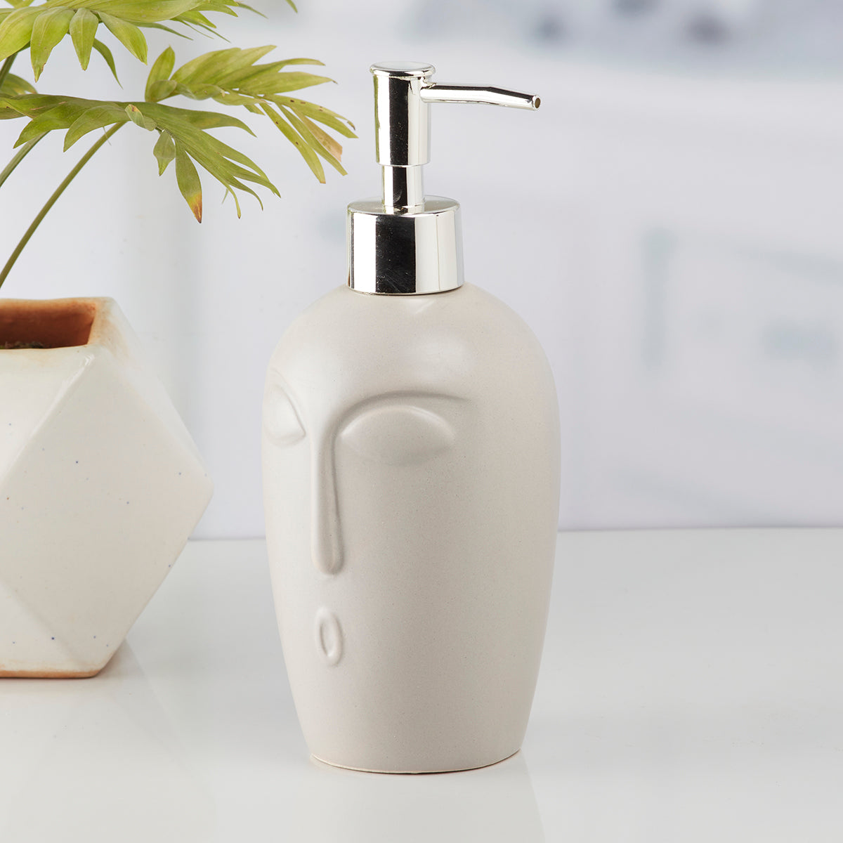 Ceramic Soap Dispenser Pump for Bathroom for Bath Gel, Lotion, Shampoo (8032)