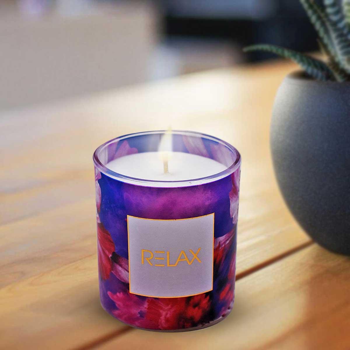 Soy Wax Scented Candle in Glass Jar (25H Burn Time) (AXW2048-A)
